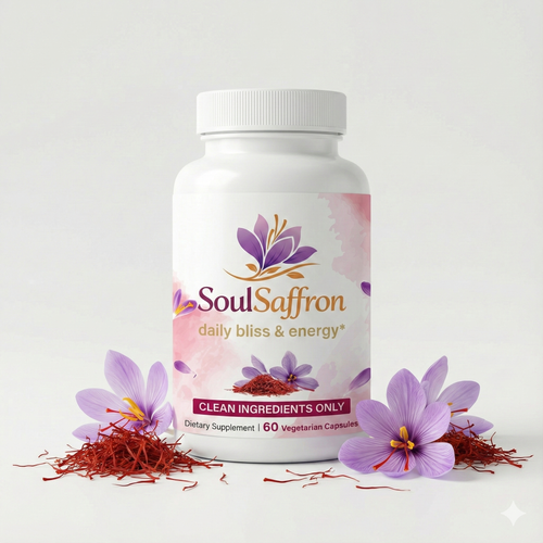 SoulSaffron™ - Natural Sleep & Mood Support for Women | Saffron, Ashwagandha & Magnesium | Calm Mind, Restful Sleep | 60 Capsules
